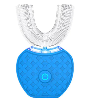 360° Automatic Electric Toothbrush, Waterproof U-Shape with Blue Light Whitening & USB Charging